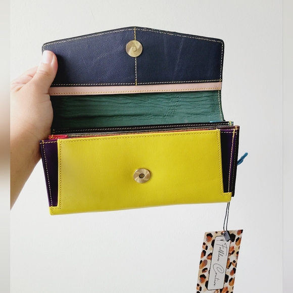 NWT Folklore Couture set genuine leather multicolor animal print fur bag. - Picture 6 of 10